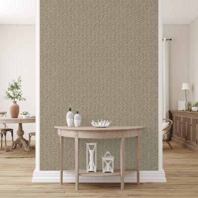 Papier peint vinyle intissé effet tressage panier beige L. 1005 x l. 53 cm Holden Décor