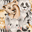 Papier peint vinyle intissé enfant bambino animaux savane Rasch L.10m x l.53 cm