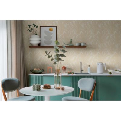 Papier peint vinyle intissé esquisse végétale beige L. 1005 x l. 53 cm AS Création