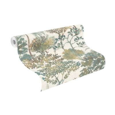 Papier peint vinyle intissé expansé arbres vert l.53 x H.1005 cm Rasch