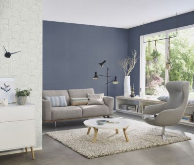 Papier peint vinyle intissé expansé pointe bleu marine L.1001 x l.53cm Rasch