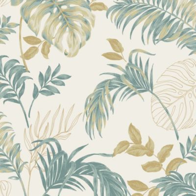 Papier peint vinyle intissé feuillage Allison vert L.1005 x l.53cm Grandeco