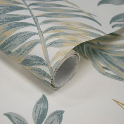 Papier peint vinyle intissé feuillage Allison vert L.1005 x l.53cm Grandeco