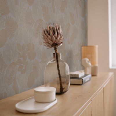 Papier peint vinyle intissé feuillage délicat beige L.1000 x 53 cm Superfresco Easy