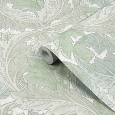 Papier peint vinyle intissé feuillage vert L.1000 x l.52 cm William Morris Acanthus