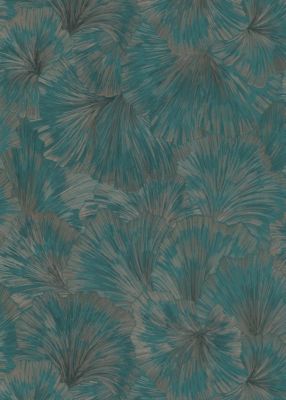 Papier peint vinyle intissé feuilles bleu L.1005 x l.53cm, Erismann Shine