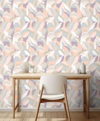 Papier peint vinyle intissé feuilles tropicales teraccotta, marron, beige L.1005 x l.53cm Ugèpa