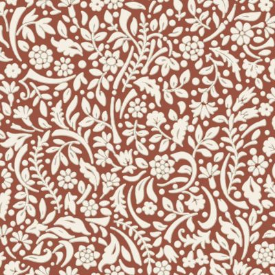 Papier peint vinyle intissé Flaumig GoodHome motif floral terracotta L. 10,05m x l. 0,53m