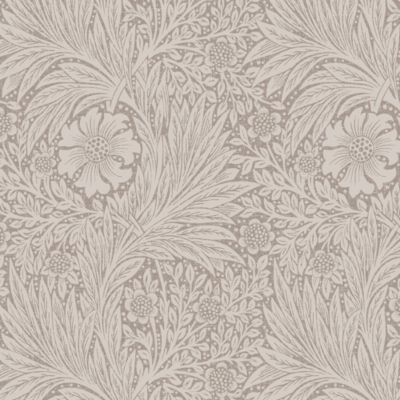 Papier peint vinyle intissé fleuri effet métallique beige crème L.1000 x l.52 cm William Morris Marigold