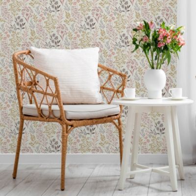 Papier peint vinyle intissé fleuri Grami fleurs rose, vert L.1005 x l.53cm Rasch