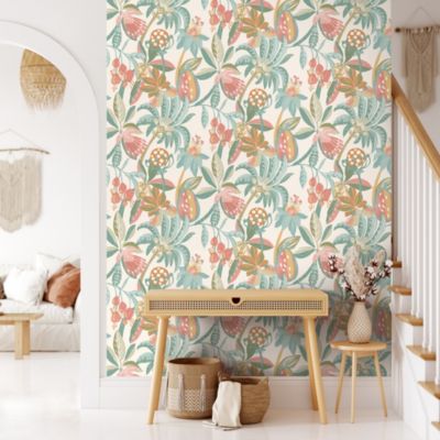 Papier peint vinyle intissé fleurs tropicales vert L. 1005 x l. 53 cm Ugepa Tropical Flowers