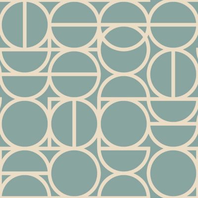 Papier peint vinyle intissé géométrique GoodHome vert L.10m x l.53cm