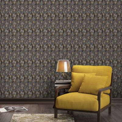 Papier peint Vinyle Intissé GoodHome Ametri noir