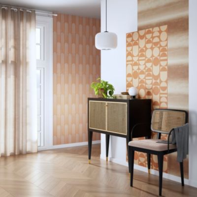 Papier peint Vinyle intissé GoodHome Arugam beige l.53 x H.1000 cm