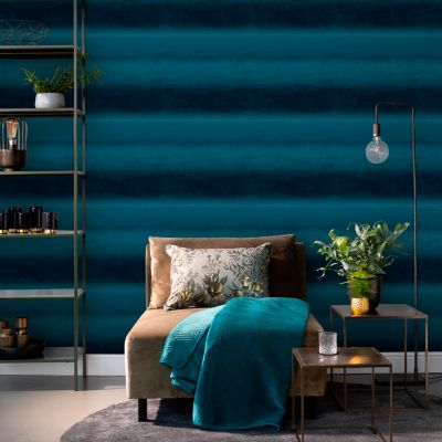 Papier peint Vinyle intissé GoodHome Arugam bleu foncé l.53 x H.1000 cm