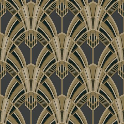 Papier peint Vinyle Intissé GoodHome Calced noir II