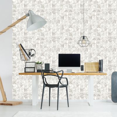 Papier peint Vinyle Intissé GoodHome Eudya blanc et gris
