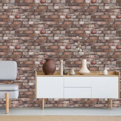 Papier Peint Vinyle Intissé GoodHome Hamat rouge