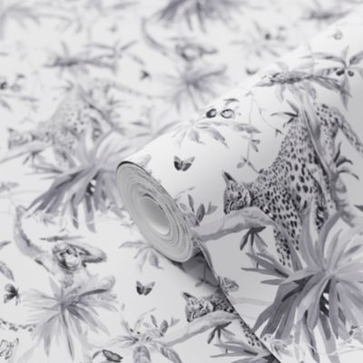 Papier peint Vinyle Intissé GoodHome Howlit noir et blanc
