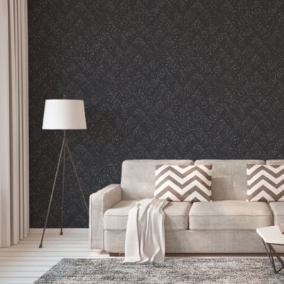 Papier peint Vinyle Intissé GoodHome Lolit noir et gris
