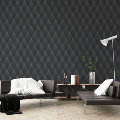 Papier peint Vinyle Intissé GoodHome Mahit noir et or