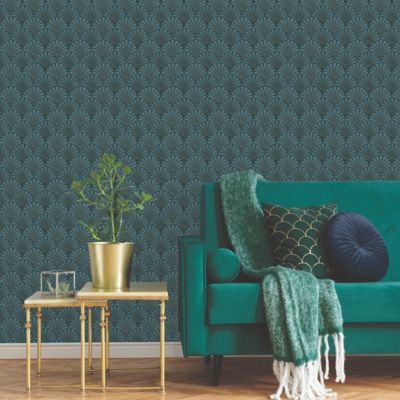 Papier peint Vinyle Intissé GoodHome Nenad vert