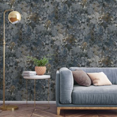 Papier peint Vinyle Intissé GoodHome Nivosa ble marine