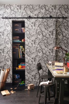 Papier peint vinyle intissé GoodHome noir et blanc