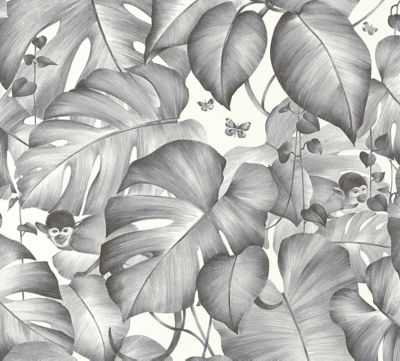 Papier peint vinyle intissé GoodHome noir et blanc