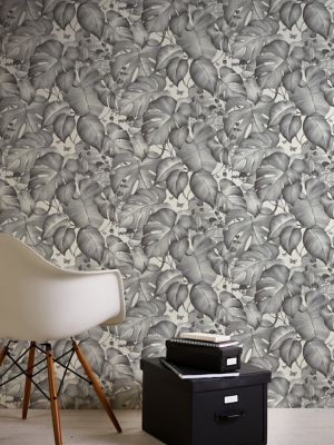 Papier peint vinyle intissé GoodHome noir et blanc