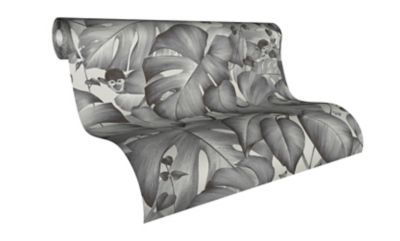 Papier peint vinyle intissé GoodHome noir et blanc