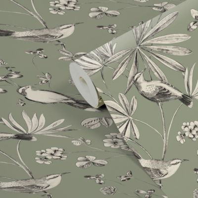 Papier peint Vinyle Intissé GoodHome Osum vert sauge