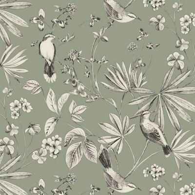 Papier peint Vinyle Intissé GoodHome Osum vert sauge