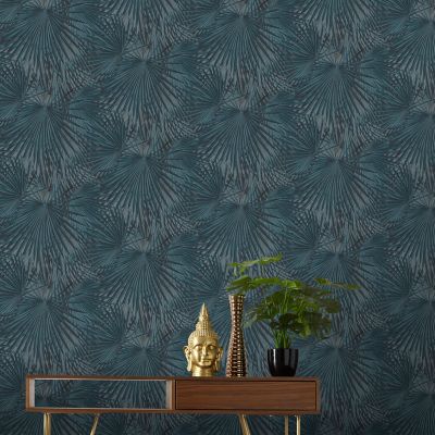 Papier peint Vinyle Intissé GoodHome Pyte ble foncé