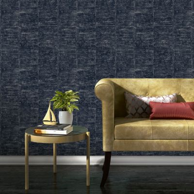 Papier peint Vinyle intissé GoodHome Quapaw bleu l.53 x H.1000 cm