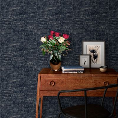 Papier peint Vinyle intissé GoodHome Quapaw bleu l.53 x H.1000 cm
