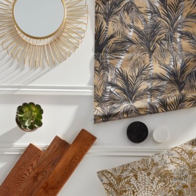 Papier peint Vinyle Intissé GoodHome Septa or et tabac