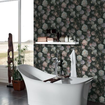 Papier peint Vinyle Intissé GoodHome Serpin rose pâle