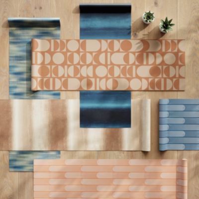 Papier peint Vinyle intissé GoodHome Soboba bleu l.53 x H.1000 cm