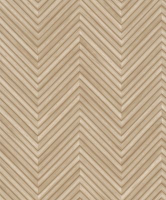 Papier peint vinyle intissé imitation chevron en bois L.1001 x l.53 cm