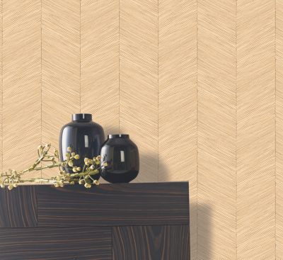 Papier peint vinyle intissé imitation chevron L.1001 x l.53 cm, Marburg Galesano