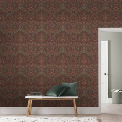 Papier peint vinyle intissé Indiennes prune L. 1005 x l. 53 cm Superfresco Easy