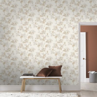 Papier peint vinyle intissé Kimono blanc L. 1005 x l. 53 cm Superfresco Easy