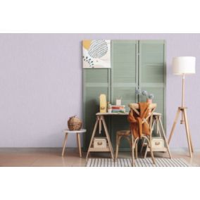 Papier peint vinyle intissé Les aventures latte uni violet mauve L.1005 x l.53cm Lutèce