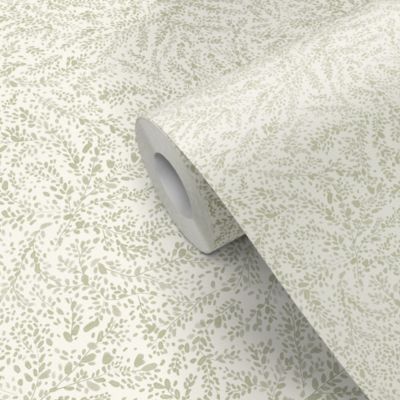 Papier peint vinyle intissé petites feuilles vert L.1001 x l.53cm Ugèpa
