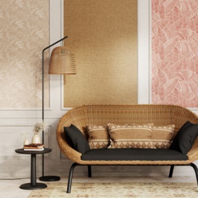 Papier peint vinyle intissé Pufos GoodHome uni texturé beige L. 10,05m x l. 0,53m