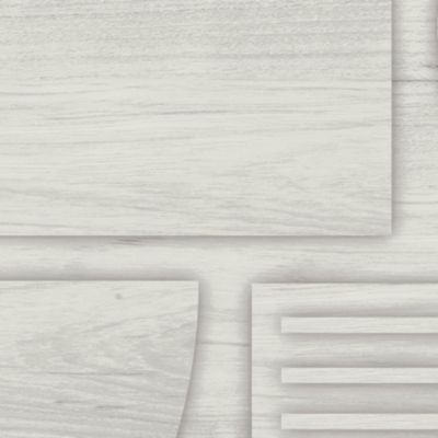 Papier peint vinyle intissé Reality Iv Lutece mat et satiné effet bois, cerclé gris, gris clair l.1005 x l.53 cm