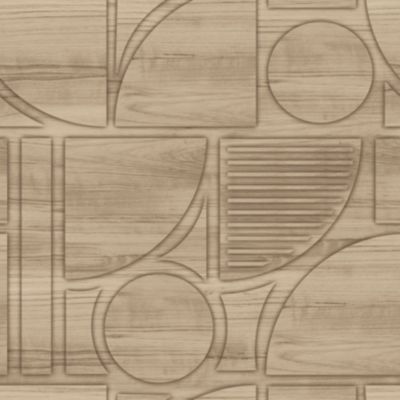 Papier peint vinyle intissé Reality Iv Lutece mat et satiné effet bois, cerclé marron, taupe l.1005 x l.53 cm