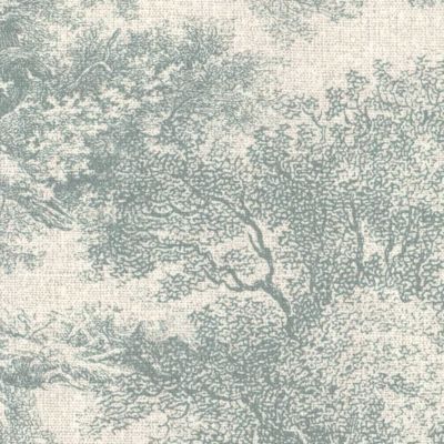Papier peint vinyle intissé Sejours & Chambres Lutece mat et satiné fôret, toile de jouy vert céladon, vert, beige l.1005 x l.53 cm