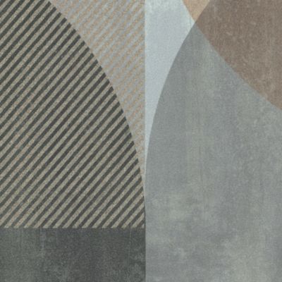 Papier peint vinyle intissé Sejours & Chambres Lutece mat et satiné géométrique gris, taupe, bleu l.1005 x l.53 cm